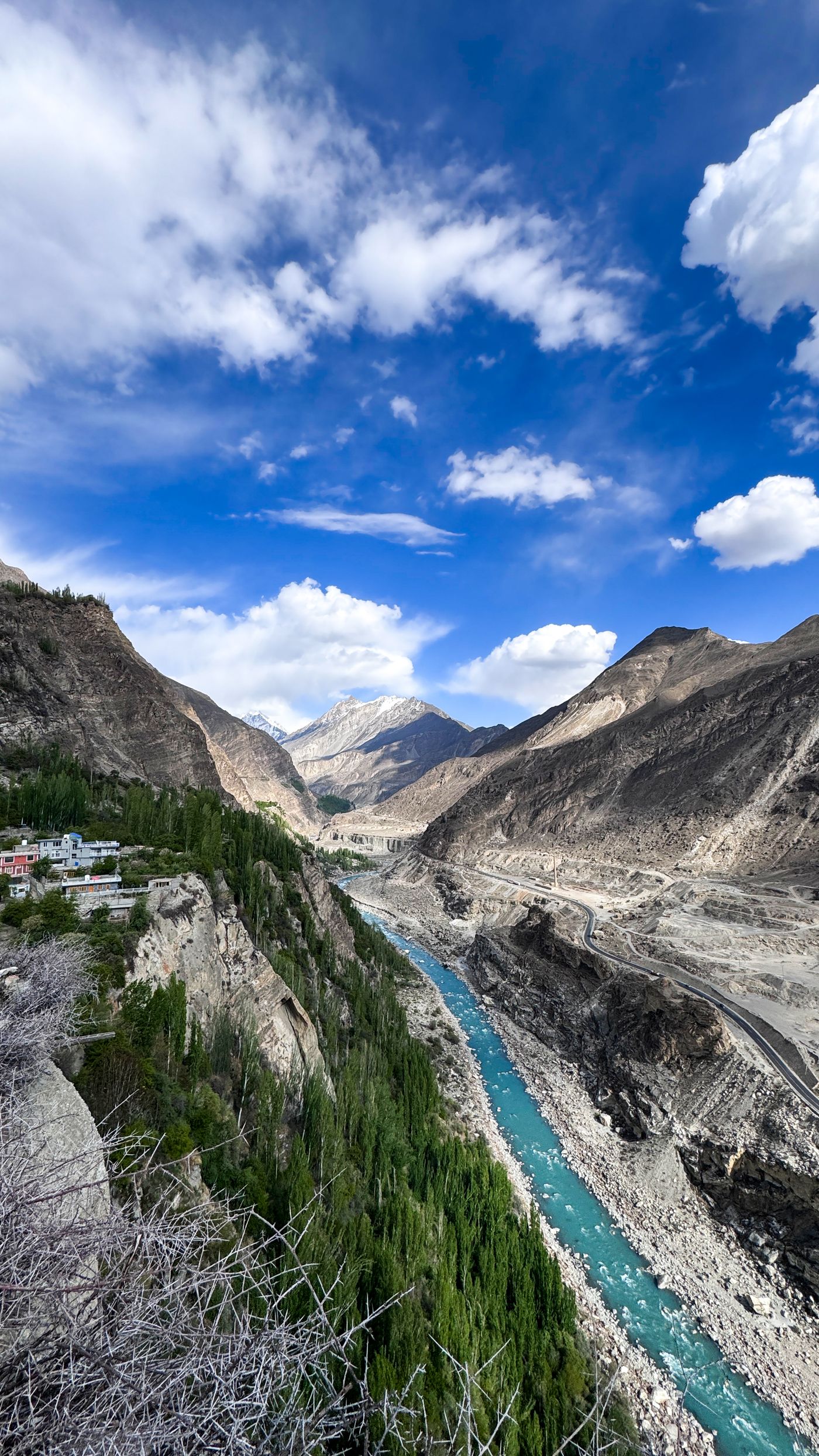 Turquoise river through Hunza Valley, Pakistan